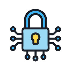 Digital lock icon representing cyber security and data protection