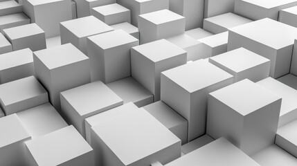 Obraz premium Abstract geometric pattern of many stacked white cubes.