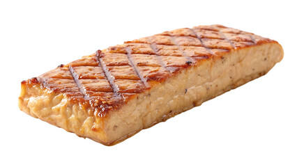 Grilled salmon fillet isolated on transparent background