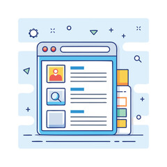 User profile interface design isolated on transparent background