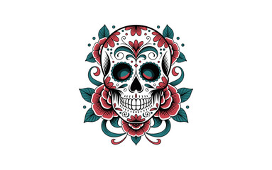 Skull vector design, vector illustration, Skull  design, silhouette style.
