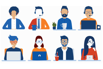 business people icon set