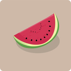 Vector illustration of whole and sliced watermelons. 
