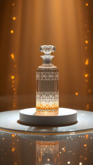 Luxury Fragrance Bottle Surrounded by Falling Petals