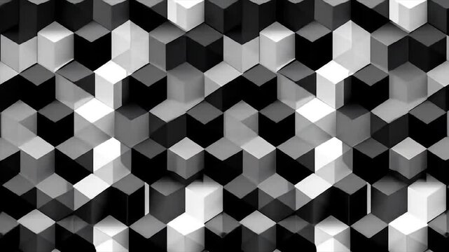 Abstract grayscale cube pattern.