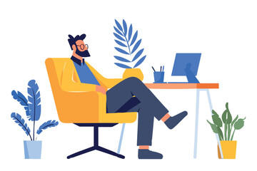 businessman sitting on chair