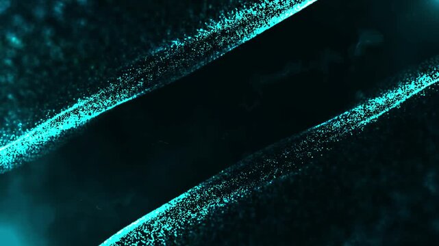 Dynamic Teal Particle Streams: Abstract Motion Graphics Background Visual