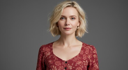 Woman portrait in red blouse