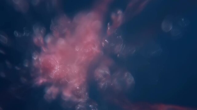 Highresolution footage of saliva secretion from salivary acini with sparkling liquid streams in slow motion.