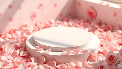 Cherry Blossom-Themed Pink Podium Display