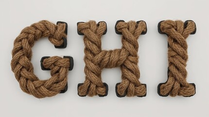 Braided Rope Letters GHI: Textured Alphabet Art