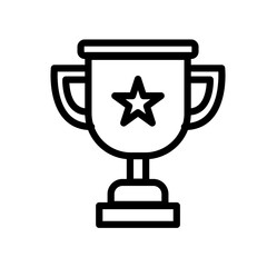 Trophy icon thin single line