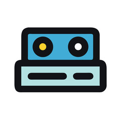 Fototapeta premium Stylized media console graphic with knobs and slots vector