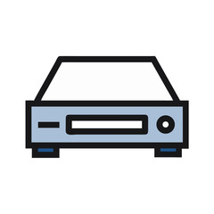 Vector illustration of media player on black background