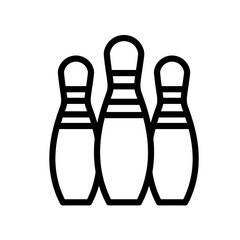 Bowling Pins icon thin single line