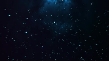 Hyperspace Jump: Dynamic Blue Streaks Through Dark Nebula, Sci-Fi Visual - Powered by Adobe