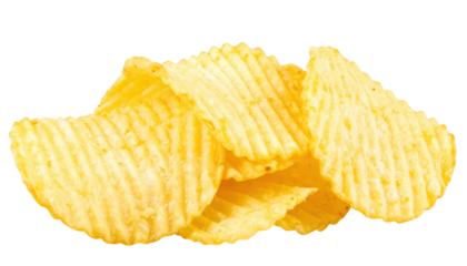 Wavy potato chips isolated on transparent background PNG 
