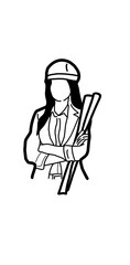 woman architect with a paper illustration