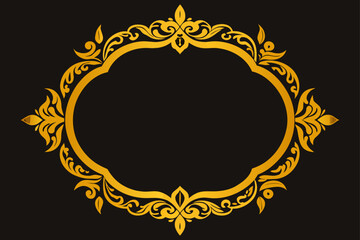Obraz premium grand gold ornamental frames in thai tradition
