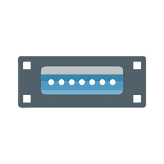 Stylized Flat Vector Port Isolated on Black Background Illustration