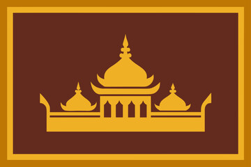 Obraz premium royal thai architecture motif in gold border desig