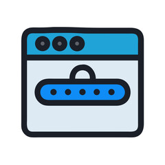 Flat icon representing data security and secure browsing online