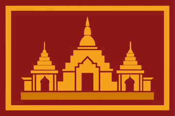 southeast asian temple gold frame vector pack