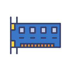 Stylized RAM Module Illustration for Computer Hardware Purposes