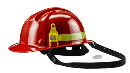 Red fire safety helmet PNG transparent background
