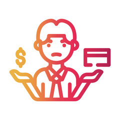 Fototapeta premium debt Line Gradient Icon