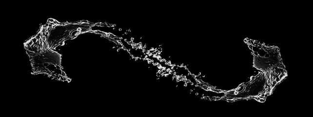 黒背景に飛び散った抽象的な水しぶき