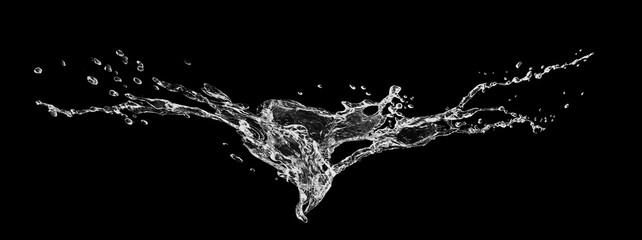 黒背景に飛び散った抽象的な水しぶき