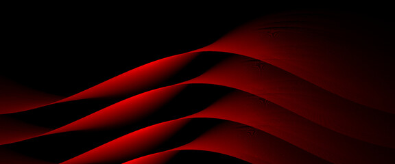 Elegant abstract vector background featuring smooth red waves over a black backdrop. Perfect for luxury, tech, or dramatic visual design.