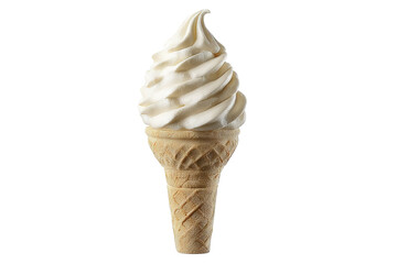 Delicious creamy vanilla ice cream scoop isolated on a transparent background in realistic PNG style perfect cutout element for menu design packaging digital art dessert promotions and summer themed