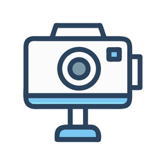Stylized action camera vector icon on a black background