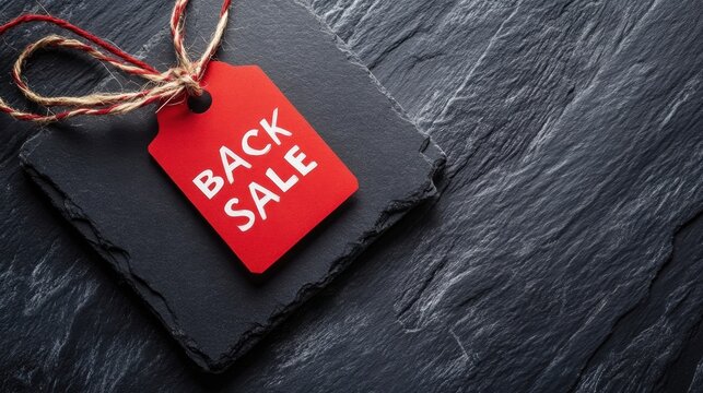 Back Sale Announcement on Dark Slate.