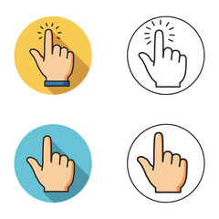Four Variations of Hand Cursor Icons for Digital Interface