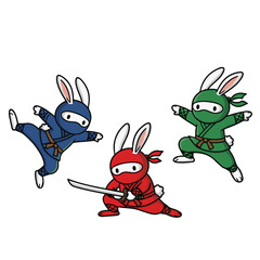 Trio of Agile Bunny Ninjas.