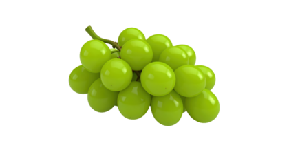 A highquality D render of a fresh bunch of green grapes with a slight translucency