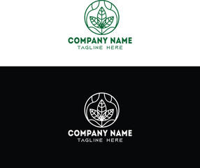 Elegant Logo with Leaf Symbol in a Circle