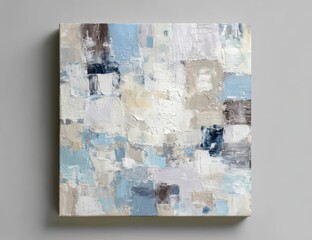 Abstract square canvas art, muted colors