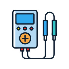 Digital multimeter icon vector illustration on black background