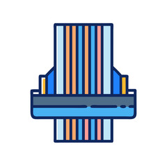 Data stripes icon showing connection and processing information flow