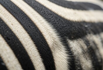 Zebra Stripes Close-up	Close-up view of zebra stripes.