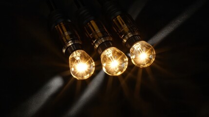 Glowing Filament Bulbs Illuminate the Dark.