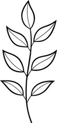 Minimalist Line Art Botanical Dog Illustration