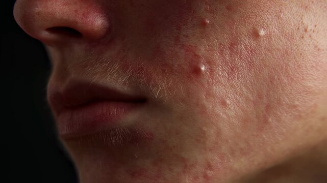 Timelapse of skin healing after an ingrown hair showing gradual reduction of redness and shrinking of the papule.