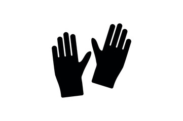 Protective Gloves Icon | Safety Equipment Vector Symbol in Black Silhouette