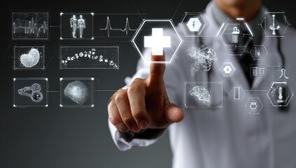 Doctor interacts with digital medical interface