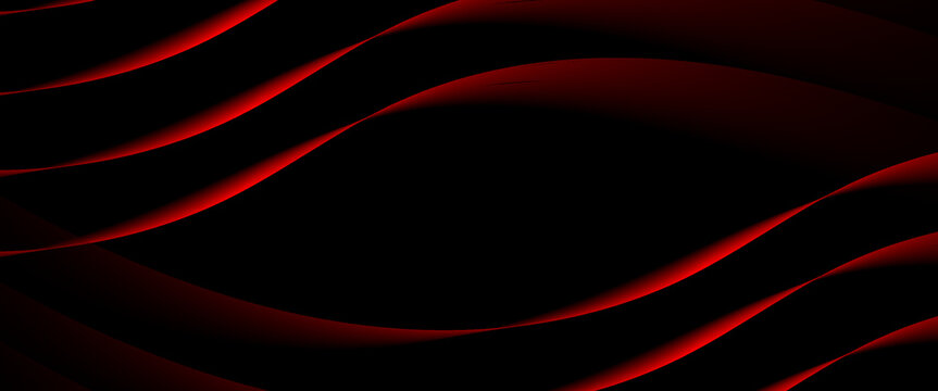 Elegant abstract vector background featuring smooth red waves over a black backdrop. Perfect for luxury, tech, or dramatic visual design.